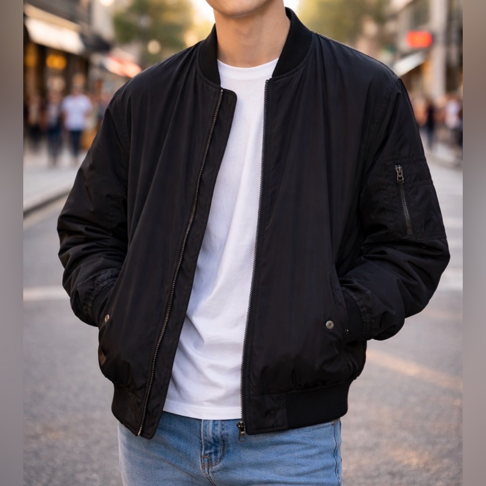 H&M Black Bomber Boys Size 20 Boy's Jacket